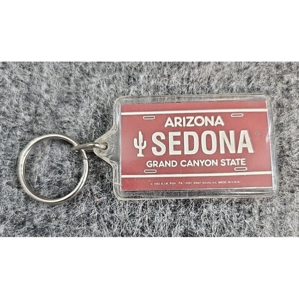 Arizona Keychain Plastic Sedona Grand Canyon State 1992 90s USA Made Vintage